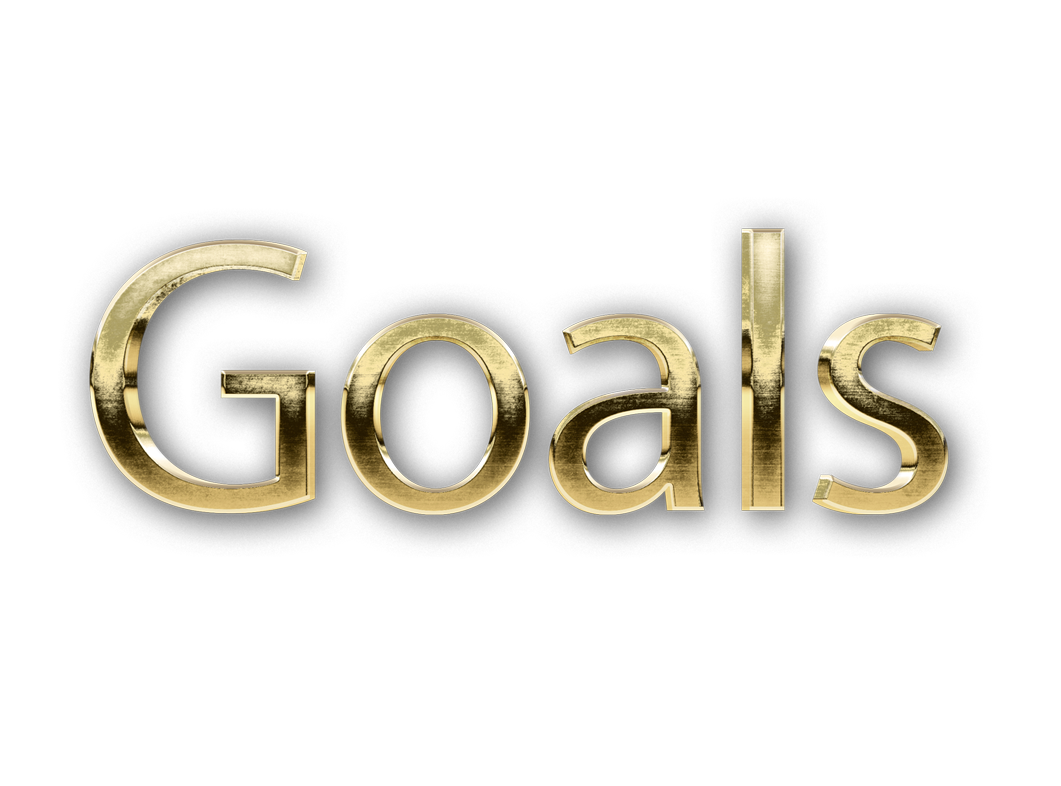 3D WORD GOALS gold text effects art typography PNG images free